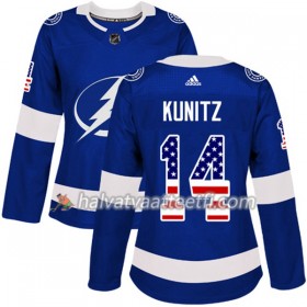Naisten NHL Tampa Bay Lightning Pelipaita Chris Kunitz 14 Adidas 2017-2018 Blue USA Flag Fashion Authentic